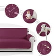 thumbnail image 2 of Fundas de sofá para perros, impermeables, con banda elástica, espuma antideslizante para protección contra derrames, desgaste y desgarros (rojo vino, 1 plaza), 2 of 7