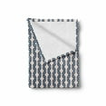 thumbnail image 2 of Abstract Soft Flannel Fleece Blanket, Geometric Motifs Vertical Wavy Stripes from Triangles in Zigzag Design, Cozy Plush for Indoor and Outdoor Use, 70" x 90", Indigo and Champagne, by Ambesonne, 2 of 6