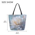 thumbnail image 5 of Open Top Canvas Tote Bag with Zipper Reusable Shopping Bag 13.5x15" Roomy Carryall Large Flower in Full Bloom, 5 of 9