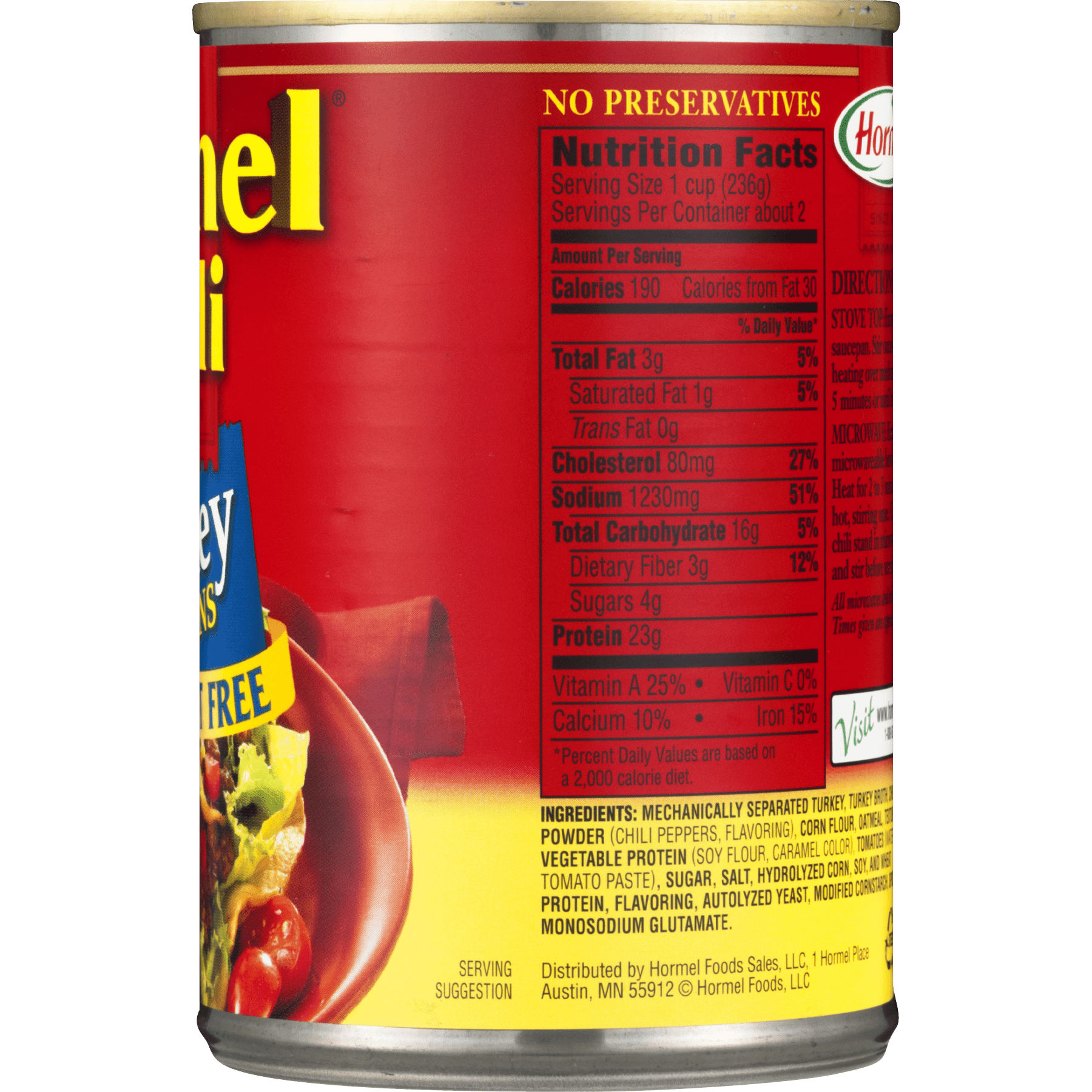 Hormel Turkey Chili No Beans Nutrition Facts Besto Blog