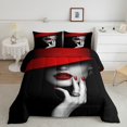 thumbnail image 2 of Homewish Boys Girls Romantic Lover Couple Full Size Comforter Sets 3-Piece,Valentine's Day Bedding Comforter Set,Black Red Lightweight Bedding Sets,Super Cozy Room Decor,Reversible, 2 of 8