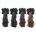 thumbnail image 4 of Extension de Cheveux Queue de Cheval Ondulée et Bouclée à Joli Nœud, Pince à Griffes en Fibre Synthétique Résistante à la Chaleur de 22 Pouces pour Femmes, Style Réaliste à Mi-Hauteur, 4 of 8