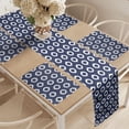 thumbnail image 2 of Ambesonne Navy Blue Table Runner & Placemats, Grunge Sketchy Design, Placemat 4 pcs + Runner 12"x72", Dark Blue and White, 2 of 2