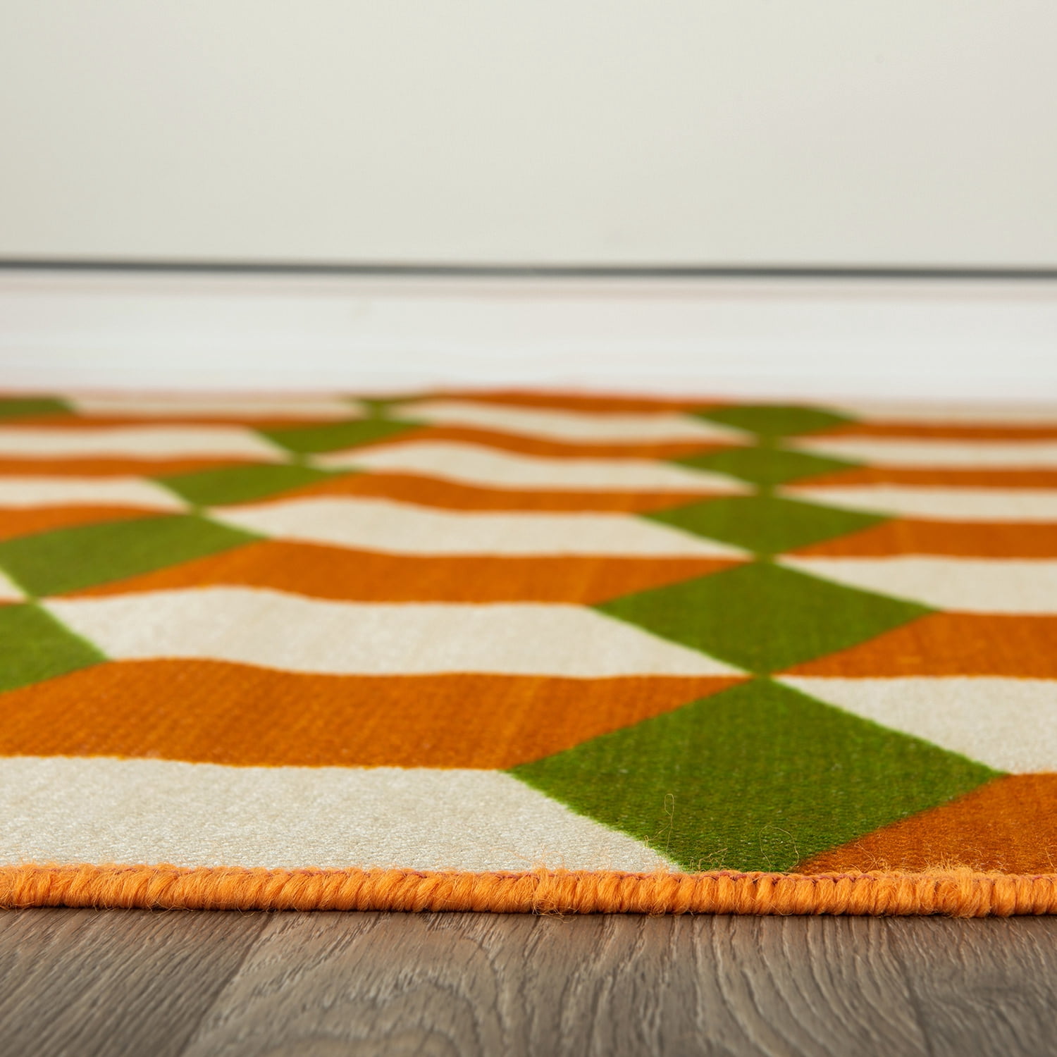 World Rug Gallery Contemporary Geometric Flatweave Indoor/Outdoor Area Rug - ORANGE 7'10"X10'