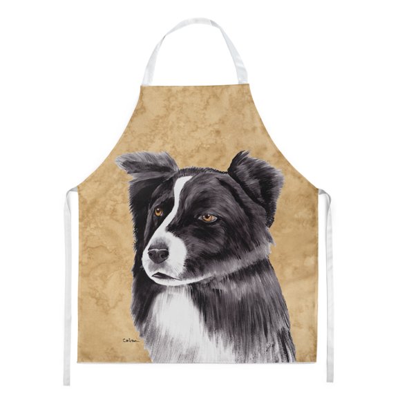 Carolines Treasures SC9138APRON Border Collie Wipe your Paws Apron Large multicolor