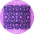 thumbnail image 1 of Ahgly Company Indoor Round Oriental Purple Traditional Area Rugs, 5' Round, 1 of 4