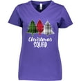 thumbnail image 3 of Inktastic Christmas Squad with Plaid Trees Women's V-Neck T-Shirt, 3 of 5