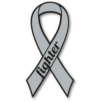Magnet Me Up Support Brain Cancer Fighter Grey Ribbon Magnet Decal, 3.5x7 In, Vinyl Automotive Magnet