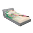 thumbnail image 3 of Ambesonne Nature Fitted Sheet & Pillow Sham Set, Colibri and Flowers, Queen, Green Fuchsia, 3 of 3