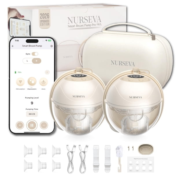Bomba Extractora de Leche Wearable Nurseva Pro-90A Set de 2 con Control por App
