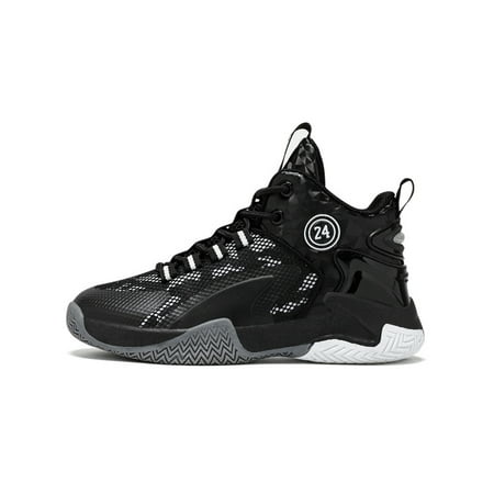 

Wazshop Boys Sneakers Lace-up Basketball Shoes Round Toe Running Shoe Comfortable Mid Top Sneaker Kids Trainers Thick Sole Breathable Black - Dual Mesh 13c