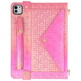 thumbnail image 2 of For iPad Air 11 2024/Pro 11 2022-2018/Air4/Air5 Wallet Case,With Shoulder Strap&Hand Strap With Elastic,[Stylus Slots&Envelope Pocket,Card Slots],Flip Folio Stand PU Leather Shockproof Cover,Rose, 2 of 10
