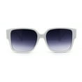 thumbnail image 1 of Womens Large Thick Plastic Horn Rim Retro Chic Sunglasses White Smoke, 1 of 4