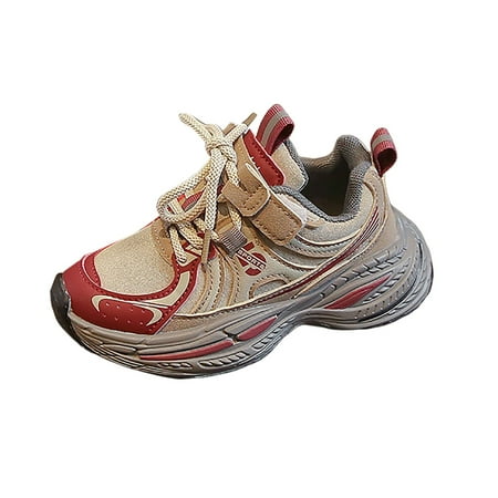 

Sopiago Toddler Girl Sneakers All Season Sports Shoes Lace Up Lightweight Non Slip Breathable Comfortable Running Shoes Kids Red (Toddler/Little Kid/Big Kid) 2.5