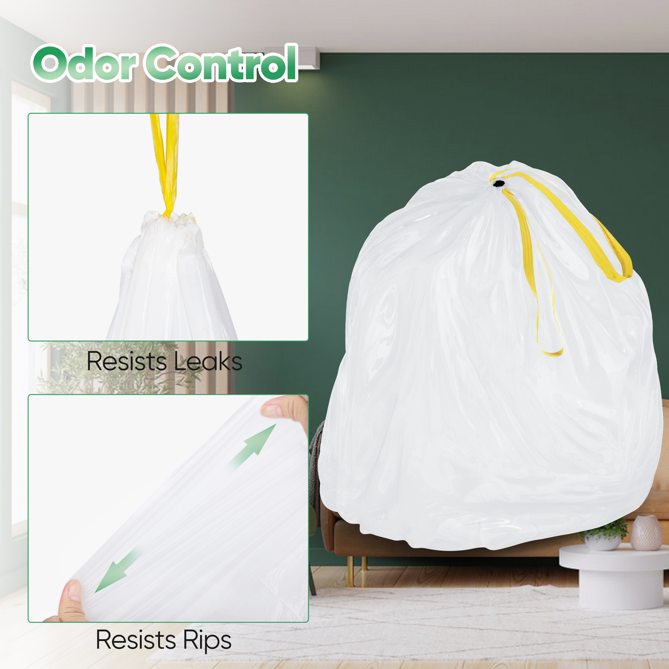 MYSPRI 13 Gallon Trash Bags, Lemon Scent, 80 Count photo 5