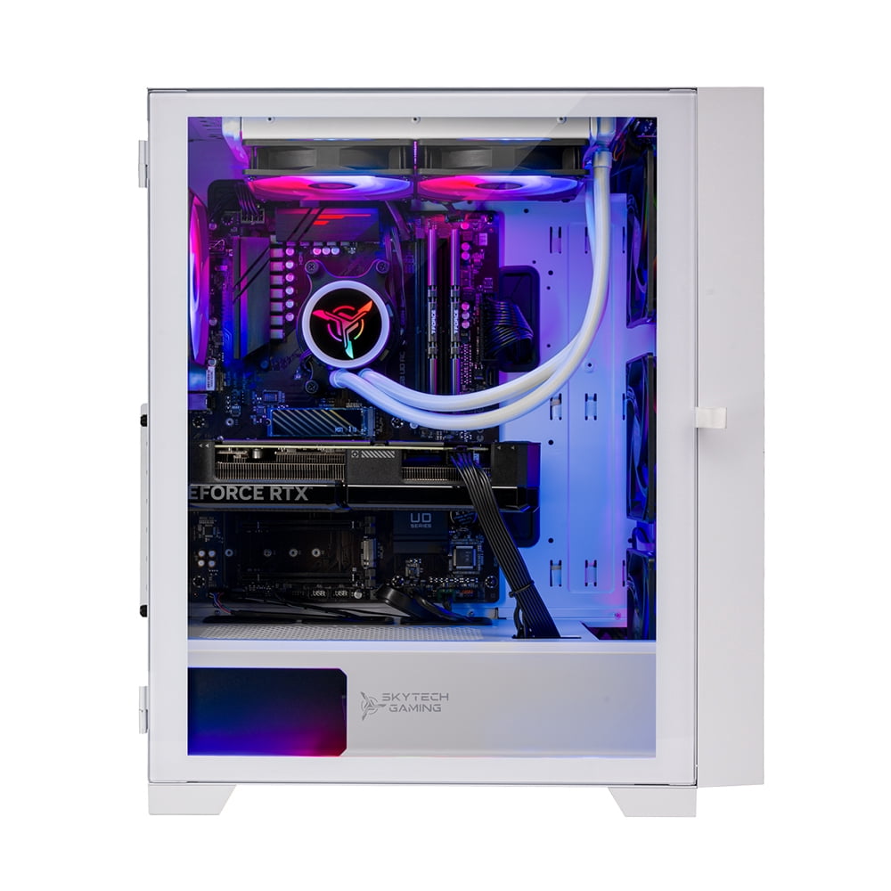 Skytech Shiva Gaming PC Desktop AMD Ryzen 7 5700X NVIDIA Geforce RTX 4060 Ti 1TB SSD 16GB RAM, AIO Liquid Cooling Windows 11