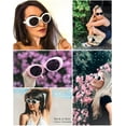 thumbnail image 4 of FEISEDY Clout Goggles Sunglasses Women Men Retro Oval Sunglasses B2253, 4 of 5