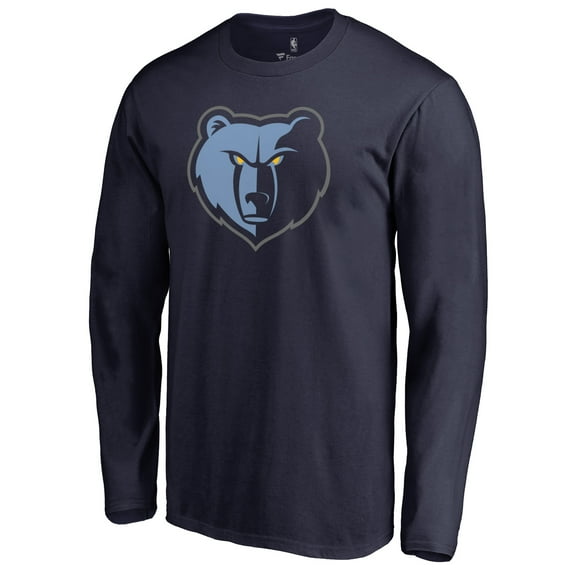 Men's Navy Memphis Grizzlies New Primary Logo Long Sleeve T-Shirt