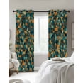 thumbnail image 3 of Abstract Art Blackout Curtains 45 Inches Long for Bedroom, Geometric Modern Art Orange Teal Thermal Insulated Room Darkening Black Out Window Curtain Panels Grommet Drapes for Living Room, 3 of 8