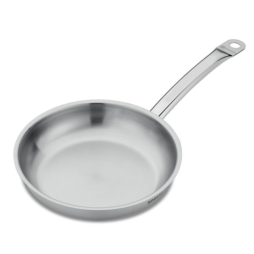 Korkmaz Satin Frying Pan, Stainless Steel Omelette Pan, Saucepan, 6.3