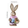 thumbnail image 4 of Chicmine Hand Woven Artificial Straw Bunny Rustic Realistic Photography Prop Easter Desktop Ornament Standing Rabbit Figure for Garden, 4 of 5