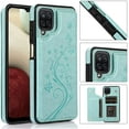 thumbnail image 2 of Phone Case for Samsung Galaxy A42 5G with Tempered Glass Screen Protector Card Holder Wallet Cover Stand Flip Leather Cell Accessories Glaxay A 42 G5 Gaxaly 42A S42 4G 2021 Cases Women Girl Green, 2 of 14