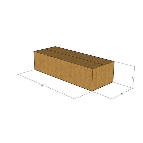 16x6x4 Kraft Brown Corrugated Shipping Boxes, 32 ECT Single-Wall, Qty 5