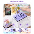 thumbnail image 5 of Adnoom 8 in 1 Heat Press 12x15, 360° Swing Away Heat Press Machine, Digital Shirt Press Machine for Mug Hat Plate Cap, Purple, 5 of 9