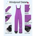 thumbnail image 5 of Chrisuno Kids Snow Pants Girl Snow Wear Bibs Ski Overall Coverall Purple 14/16, 5 of 5