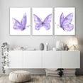 thumbnail image 3 of Butterfly Wall Art Prints Decor - Set of 3 purple room decor Poster with Framed Colorful Butterfly Wall Art Canvas Poster for Girls Bedroom Nursery Home Decor Gift (Purple), 3 of 6