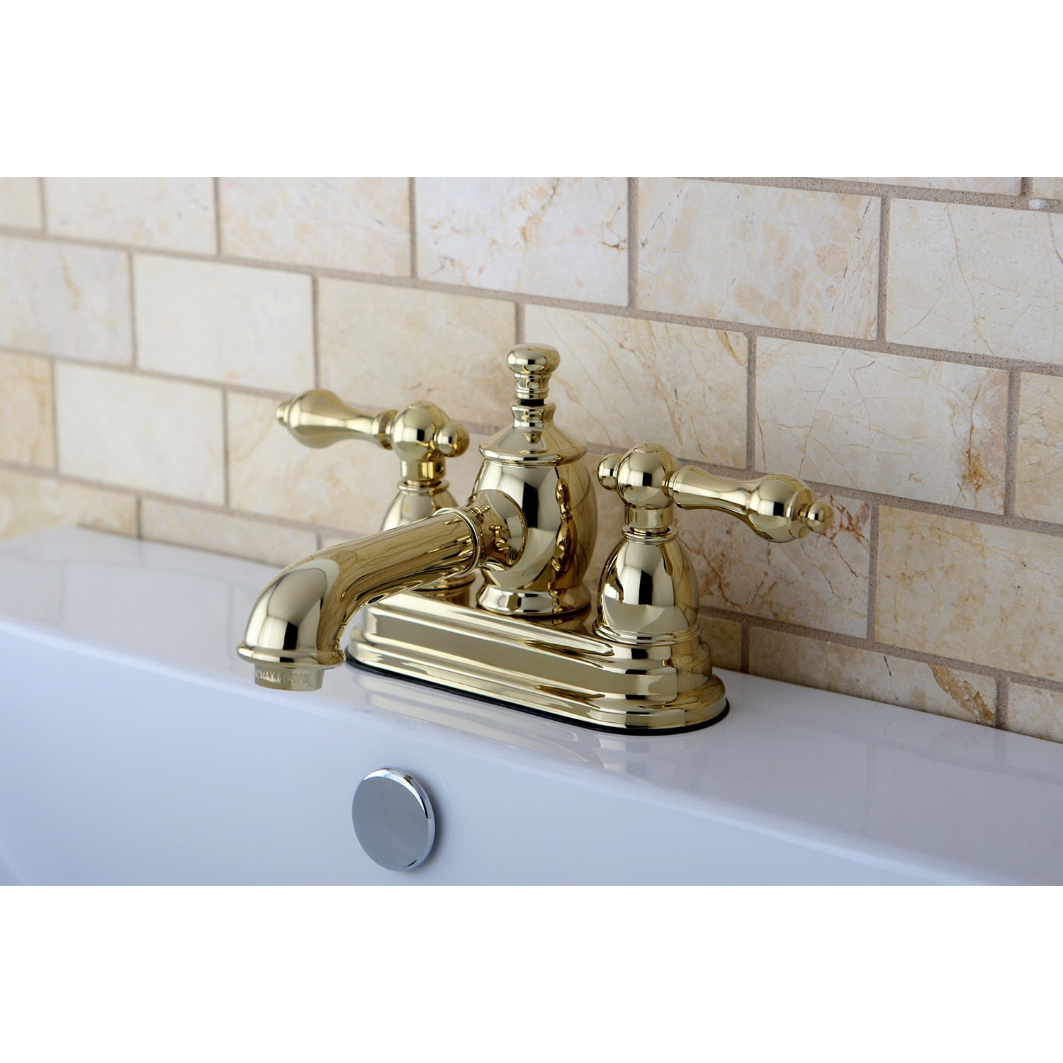 Kingston Brass KS7002AL 4 in. Centerset Bathroom Faucet, Polished Brass
