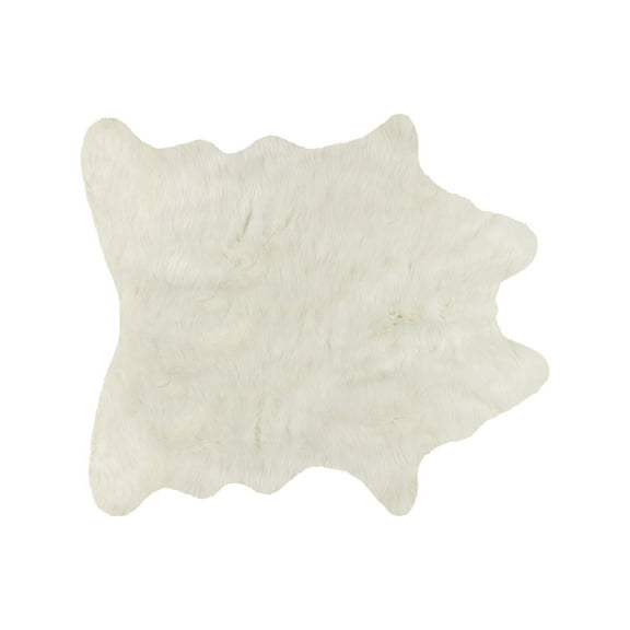 FAUX COWHIDE RUG 4.25' X 5' - OFF WHITE