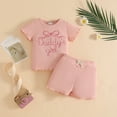 thumbnail image 2 of UAYOTSE Toddler Baby Girl Clothes 3 6 12 18 24 Month 2T 3T Summer Outfit Embroidery Daddy's Girl Shirts + Shorts Set,Sizes 12-18 Months, 2 of 7
