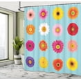 thumbnail image 5 of Ambesonne Gerber Daisy Shower Curtain, Blooms Flowers, 69"Wx84"L, Pale Blue Multicolor, 5 of 5