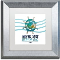 Trademark Fine Art "Exploring" Canvas Art by Lisa Powell Braun, White Matte, Silver Frame