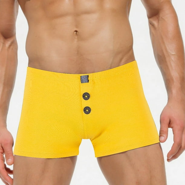 UoCefik Shorts Low Rise Button Briefs for Men Comfort Soft Solid Brief ...