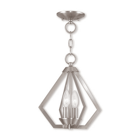 

Mini Chandeliers 2 Light With Brushed Nickel Clear Candelabra Base 11 inches 80 Watts - World of Crystal
