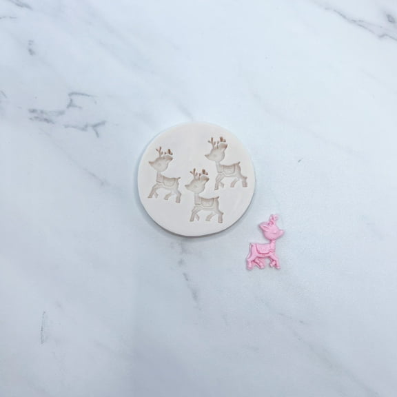 MINI REINDEER TRIO BAKING MOLD FOR CUPCAKES, CAKEPOPS, CHOCOLATE STRAWBERRIES, PRETZELS & RICE KRISPIES
