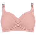thumbnail image 4 of Nmnitkp Nursing Bras Antibacterial Fabric Solid Color Pregnant Women Breastfeeding Bra With Open Button Postpartum,Soft and Skin-Friendly Cotton Nursing Bras for Breastfeeding Watermelon Red,75, 4 of 5