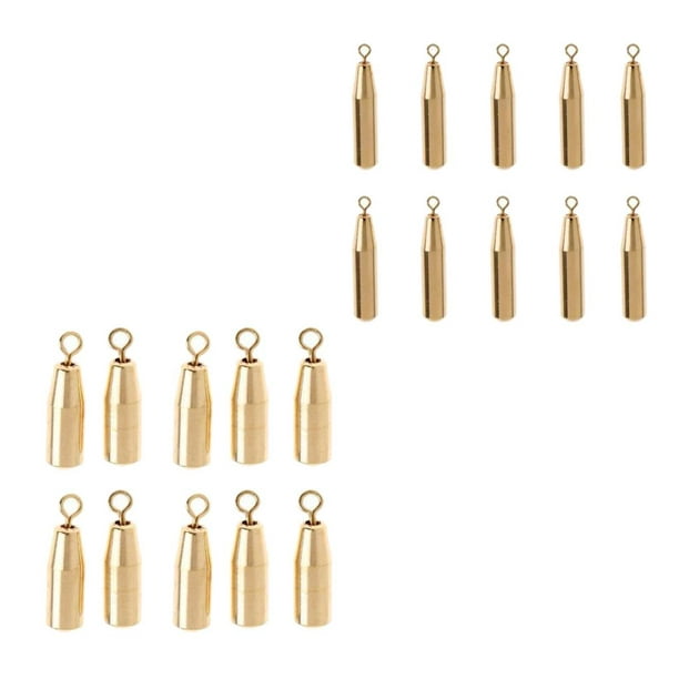 Set of 20pcs Fishing Sinkers Brass Sinkers for Freshwater and Saltwater 