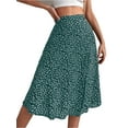thumbnail image 1 of MAWCLOS Jupe Midi pour Femme Jupes Fendues Taille Haute Ample Plage Imprimé Floral Vert TG, 1 of 5