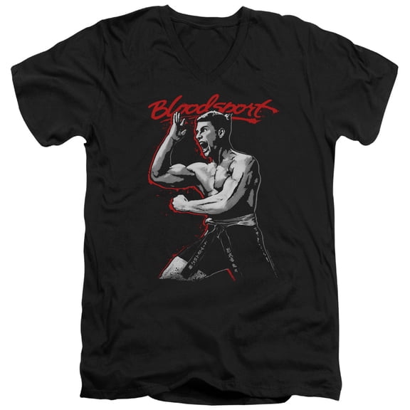 Bloodsport Loud Mouth Adult V-Neck T-Shirt 30/1 T-Shirt Black