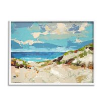 Abstract Beach Sky Landscape Landscape Painting White Framed Art Print Wall Art