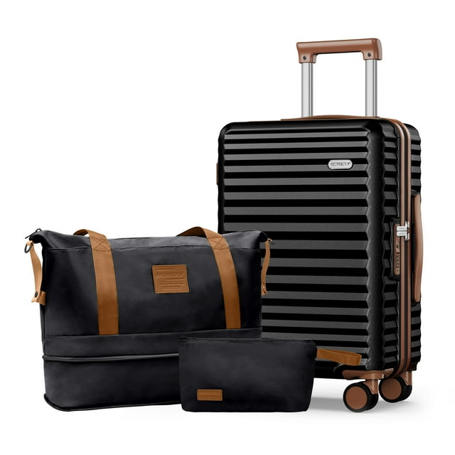 Set de equipaje SHOWKOO Carry On Carry On, ligero, 3 unidades, blanco