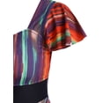 thumbnail image 5 of Rosegal Women Plus Size Flutter Sleeve Colorful Striped Skirted Two Piece Swimwear Multi 2X, 5 of 6