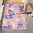 thumbnail image 2 of Coolnut Flowers and Butterfly Bathroom Rug Rectangular Bath Mat Non Slip Bath Rugs Absorbent Shaggy Bathmats for Sink Shower 16" x 24" Home Decor, 2 of 7