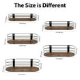 thumbnail image 2 of 5-Pack Rustic Wood & Wire Oval Floating Wall Shelves, 2 of 6