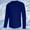 Blue, variant on Dianli Workout Men's Breathable Solid Color Long Sleeve Round Neck Training Shirt Lightweight Quick-Dry Moisture-Wicking Sun Protection Athletic Fit for Gym Running Activewear