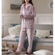 thumbnail image 5 of Conjuntos de Pijamas Para Mujer Camisones Moda Franela Estampado Sólido Bolsillo Manga Larga + Pantalones Largos Traje de Pijama Odeerbi ODB144303, 5 of 7