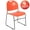 Orange Plastic/Black Frame, variant on Flash Furniture HERCULES Series 5 Pack 880 lb. Capacity Orange Ultra-Compact Stack Chair with Black Powder Coated Frame